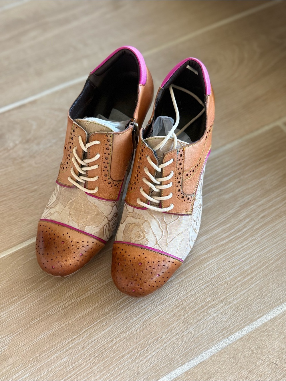 Vintage Victorian Floral Oxford Ankle Booties